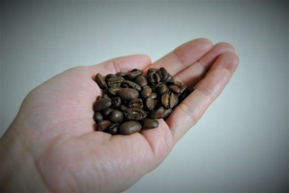 コーヒー豆一握り分をセットします。