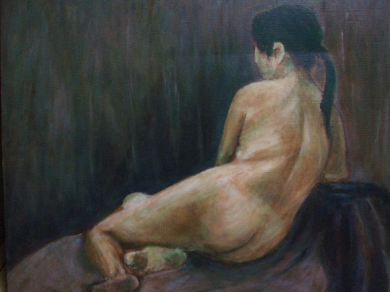 私の学生時代の習作の裸婦画