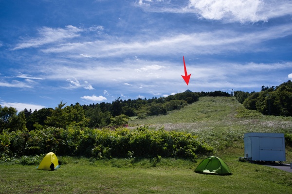 キャンプ場からは利尻山のてっぺんが見えます