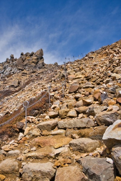 整備された岩場の階段