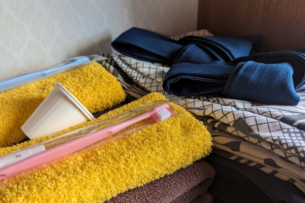 浴衣やバスタオル・歯ブラシ