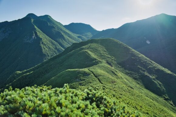 視界が開けると、そこには一面の山！