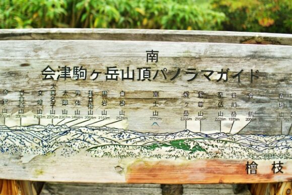 山頂から見えるパノラマガイド。富士山も見えるのか！